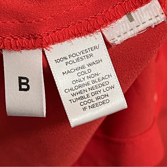 Ann Taylor Loft Red Silky Utility Blouse -Small Petite - Picture 6 of 6